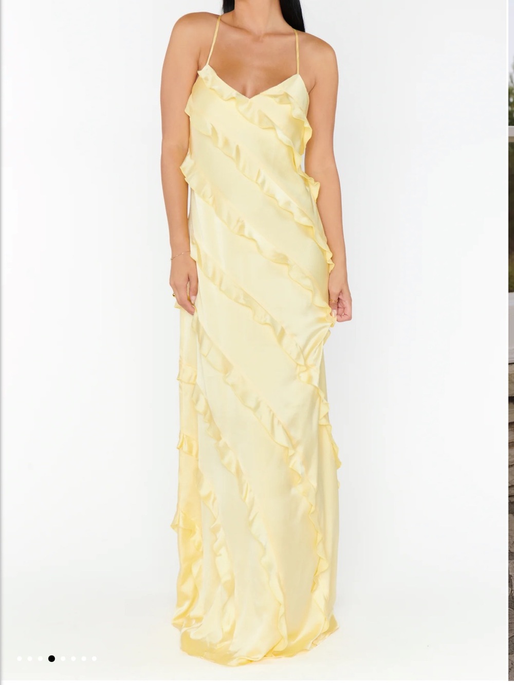 Show me your Mumu Romance Ruffle Dress Luxe Satin